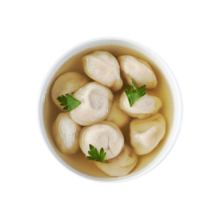 Пельмени с бульоном